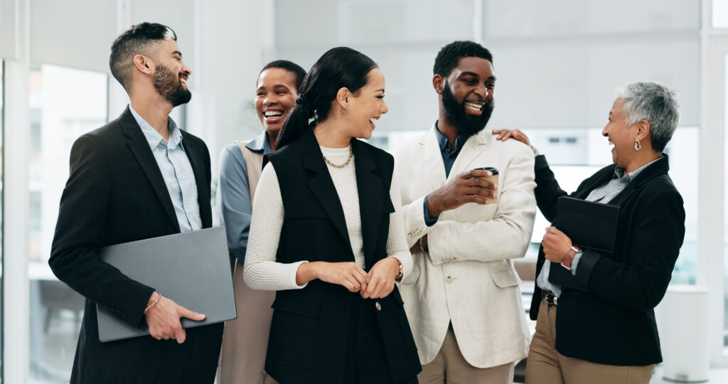 A high-performing sales team celebrating